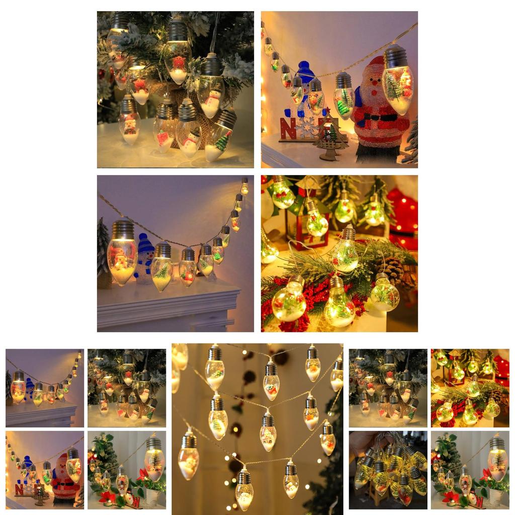 Joyous Christmas Decoration Lights With Cartoon Characters And Transparent Bulbs For Festive Cheer