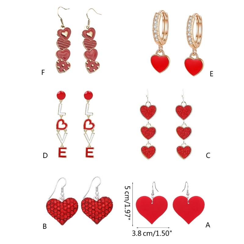 Temperament Pendant Earring Sweet Cool  Love Heart Charm Earrings Y2K Style Small Hoop Earrings Fashion Jewelry