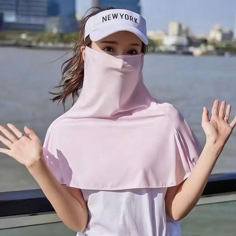 Quick Drying Ice Silk Sun Hat Anti-UV Sunscreen Hat Fashion Sunscreen Face Cover  Face Coverage