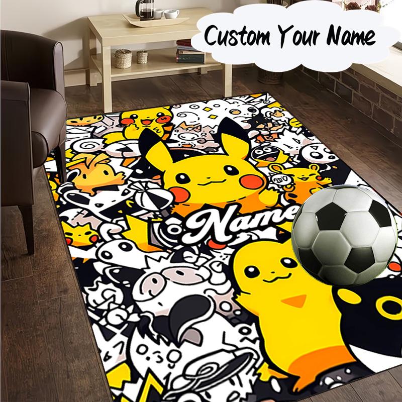 Custom Name Pika Ball Collection Carpet, Chair Rug,Area Rug for Office Bedroom living rooms bedroom, Doormat decor Christmas fan gifts