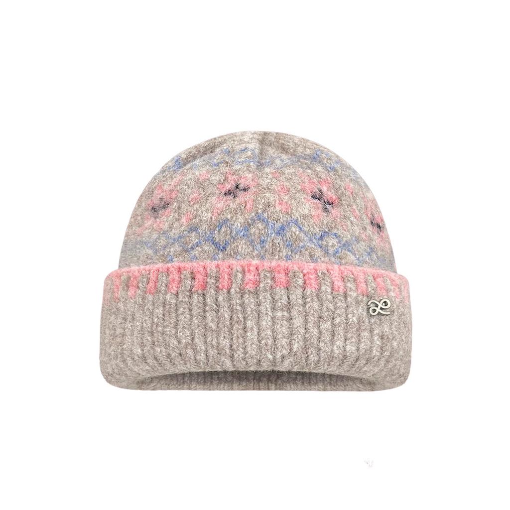 Big head circumference fashion versatile ear protection wool hat autumn and winter new retro jacquard Merad Fair Island knitted hat