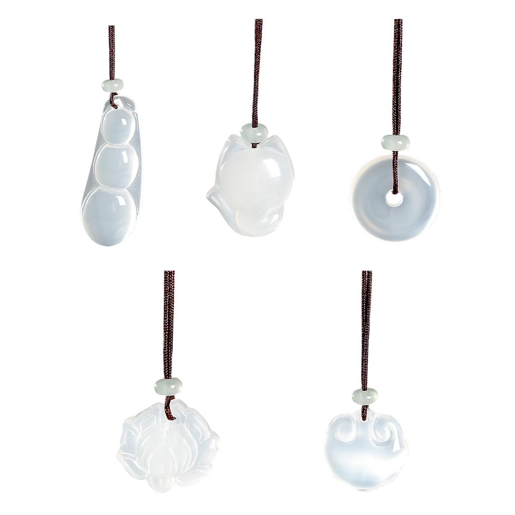 Stunning Natural Chalcedony Pendant Necklace Ethnic Style Clavicle Chain Jewelry Suitable For Women And Gifts