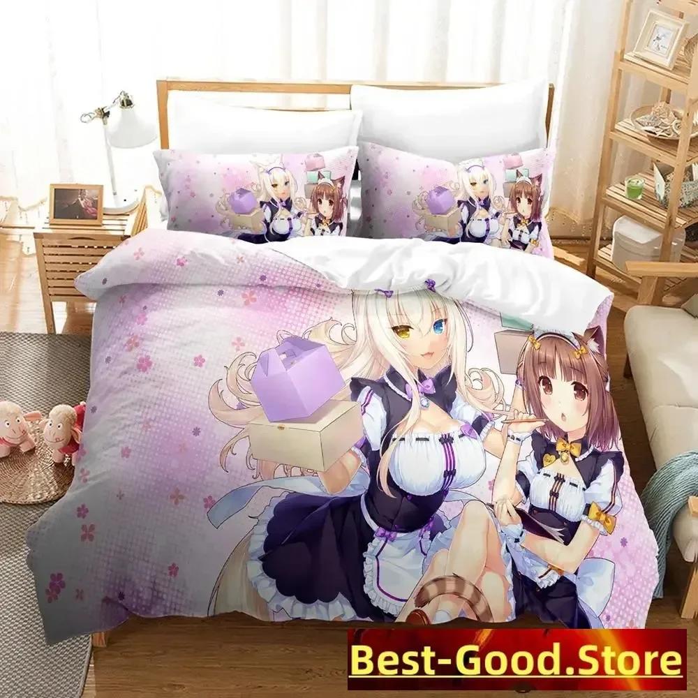 Nekopara Bedding Set Single Twin Full Queen King Size Bed Set Aldult Kid Bedroom Duvetcover Sets Anime Parure De Lit Bed