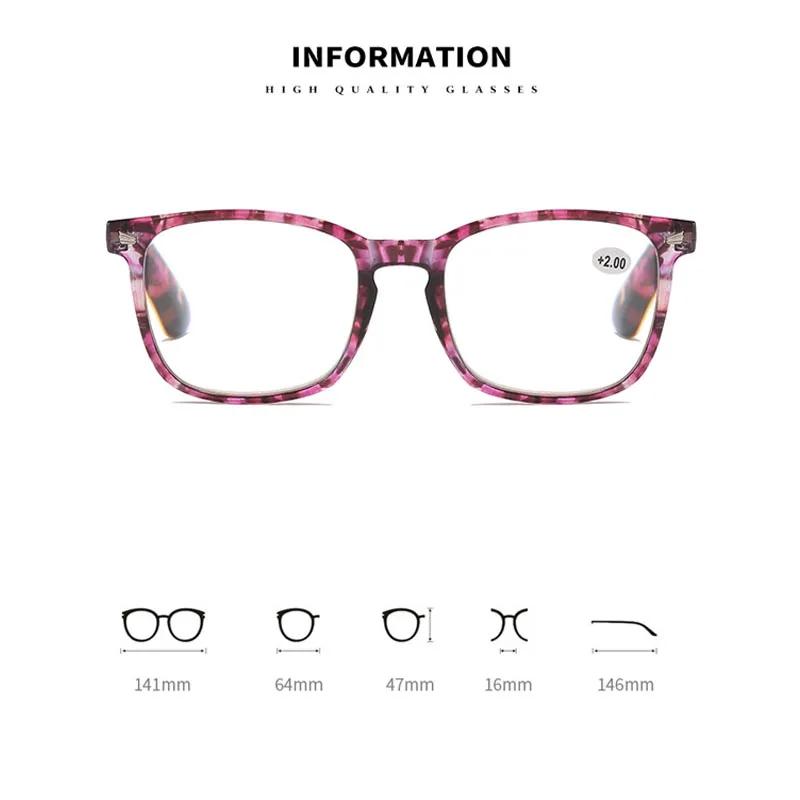 Casual Fashionable Printed Reading Glasses Ultra-light Spring Legs Comfortable and Sturdy Anti-blue Light Glasses 0 To +4.0