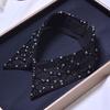 Vintage Women Sequins Detachable Collars Faux White Black False Collars Woman Tie Fashion Removable Diamond Fake Collar Women
