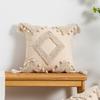Vintage Tufted Fringed Cushion Cover Rustic Style Pillowslip Elegant Pillowcase  Bed