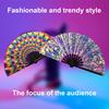 UV Fluorescent Folding Fan Lightweight Kung Fu Dance Performance Handheld Fan Portable Summer Cooling Fan Decoration Party Accessories