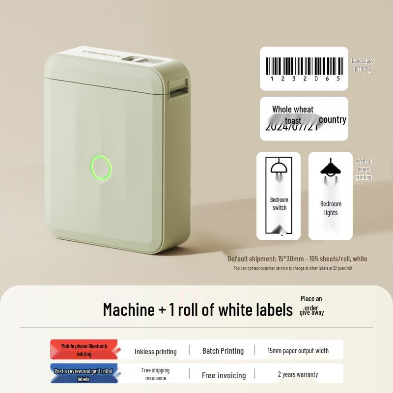 2P80D110 Home Label Printer: Self-Adhesive Sticker Machine for Electrician Switch Labels, Transparent