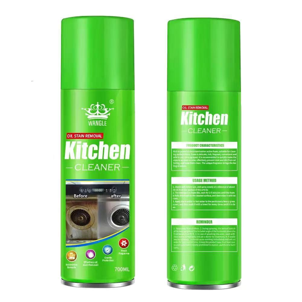 

English Kitchen Oil Stain Remover: Multi-functional Strong Detergent Foam for Heavy Grease on Range Hoods