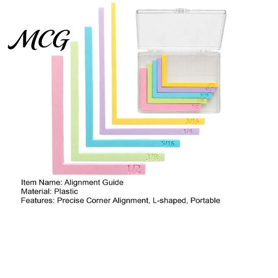 Framing Spacer Ruler Set Paper Crafting Alignment Guides with Storage Case, 5 Pcs Color-Coded L-Shaped Engraved Size Markings Spacers Tabs for