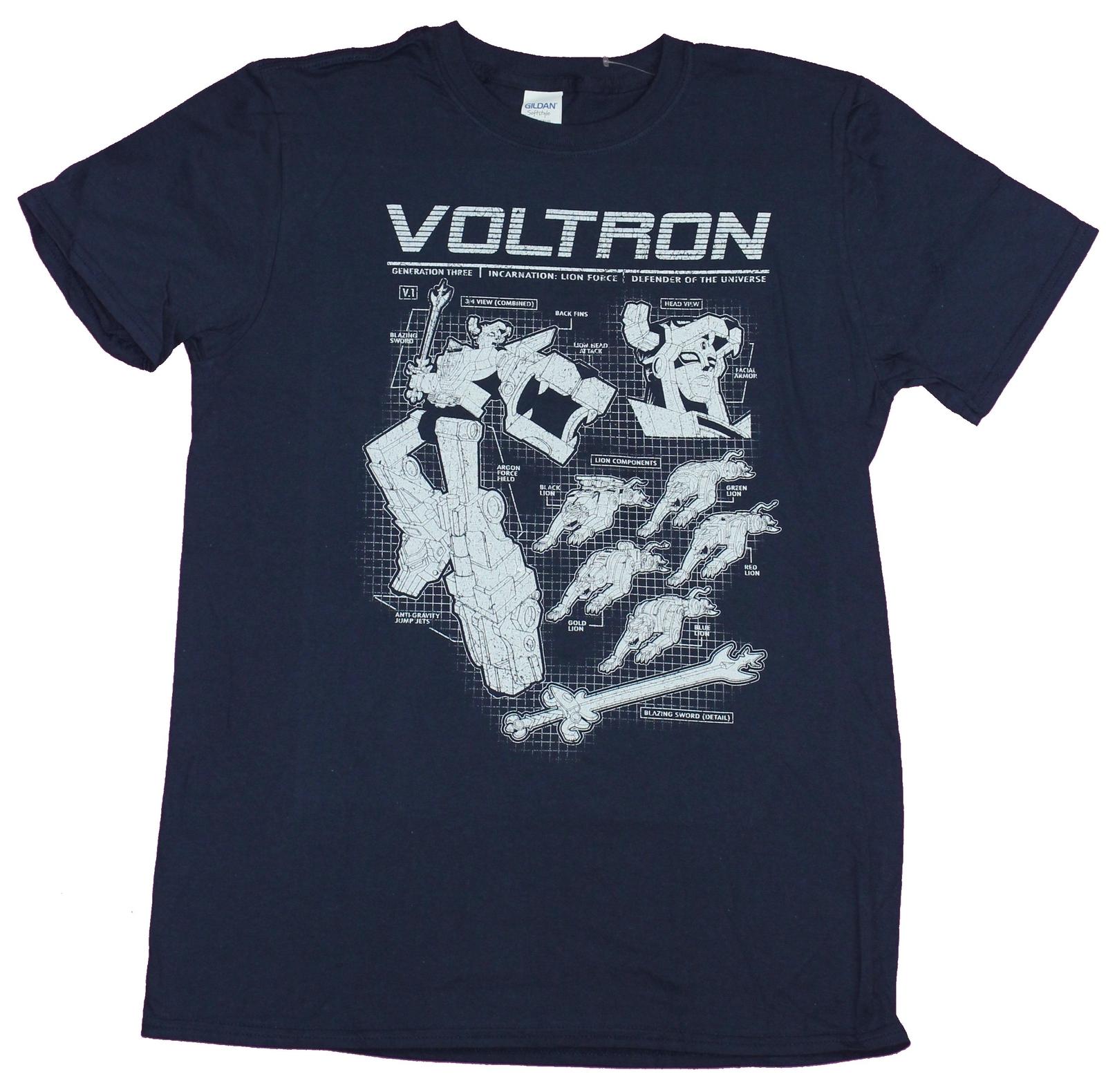 Voltron Mens T-shirtBlue Print Schematics White Print Image XXXL