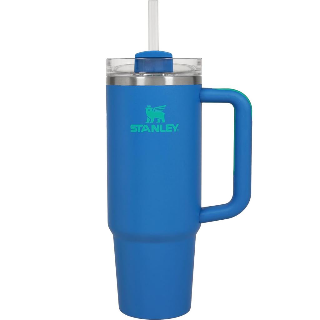 STANLEY Vacuum Quencher Cobalt 880ml Water Bottle Straw Cold Insulated Sturdy with Lid Water Bottle Tumbler Mug Outdoor Dishwasher Safe Warranty