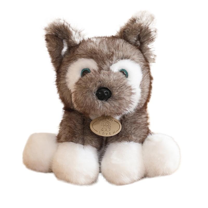 22CM Kawaii Çizgi Film Simülasyonu Anime Husky Peluş Küçük Süt Köpeği Hayvan Peluş Oyuncak Çocuklar İçin Alman Kurdu Köpek El Yapımı Bebek
