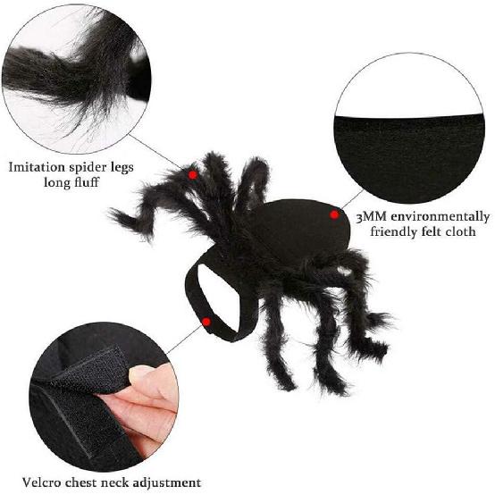 Dog Cat Spider Costume for Halloween Party Decoration, Halloween Cosplay Costumes for Small Dogs and Cat, Puppy Dress Up Accessories