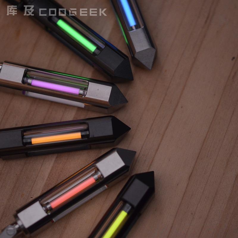 Titanium Tritium Trachea Keychain Self-luminous 25-year Necklace Pendant Removable Nuclear Reactor Tip Design