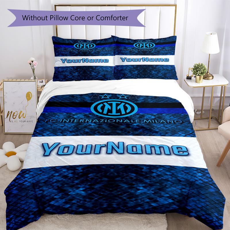 Inter Milan Customize your name Bedding Set Breathable Duvet Cover with Pillowcases Home Decoration Birthday Gift