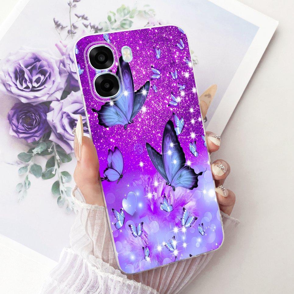 Carcasă Pentru Oppo A6X 4G 5G A6T Pro OppoA6 India Capac Spate Fluture Colorat Luxos Fete Modă Carcasă Telefon Transparent Moale TPU