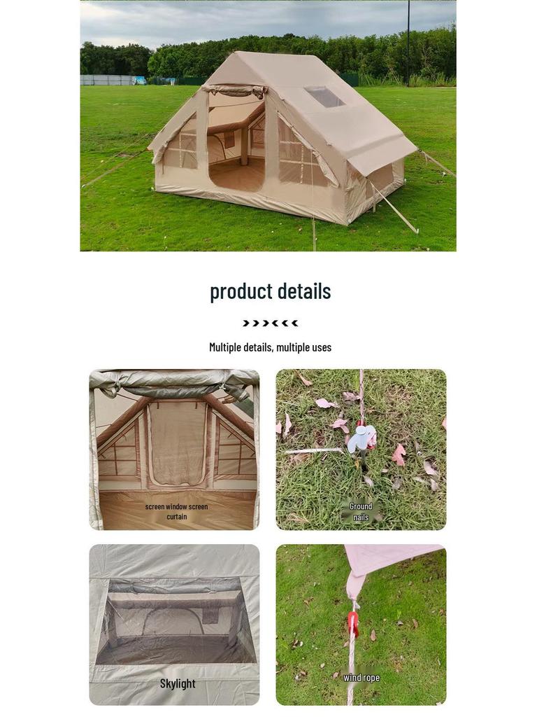 Portable Outdoor Inflatable Camping Tent - Thickened Oxford Cloth for Mountain Wilderness