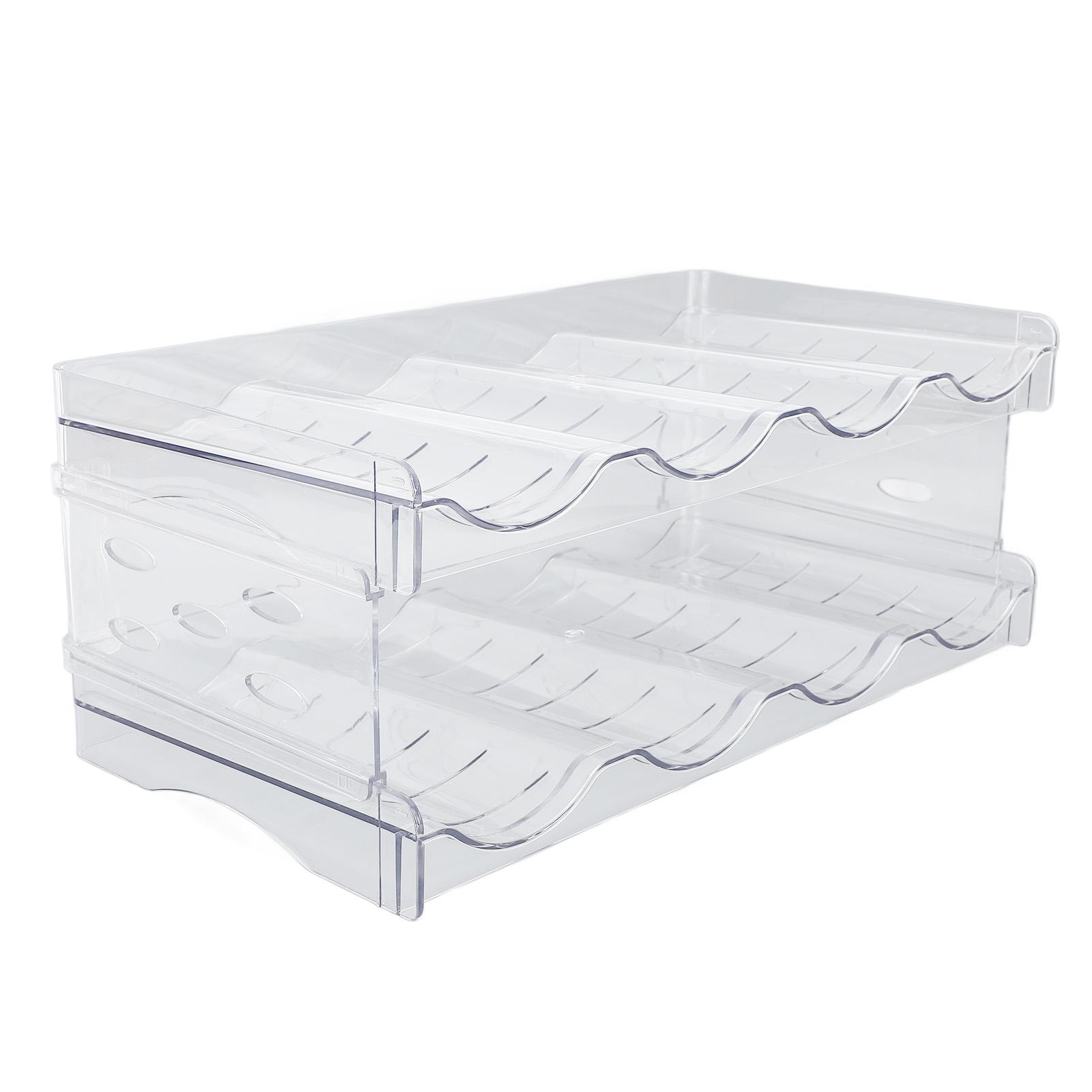 Stackable Water Bottle   Double Layer Transparent Plastic Desktop Cup Storage Rack for Kitchen Cabinet