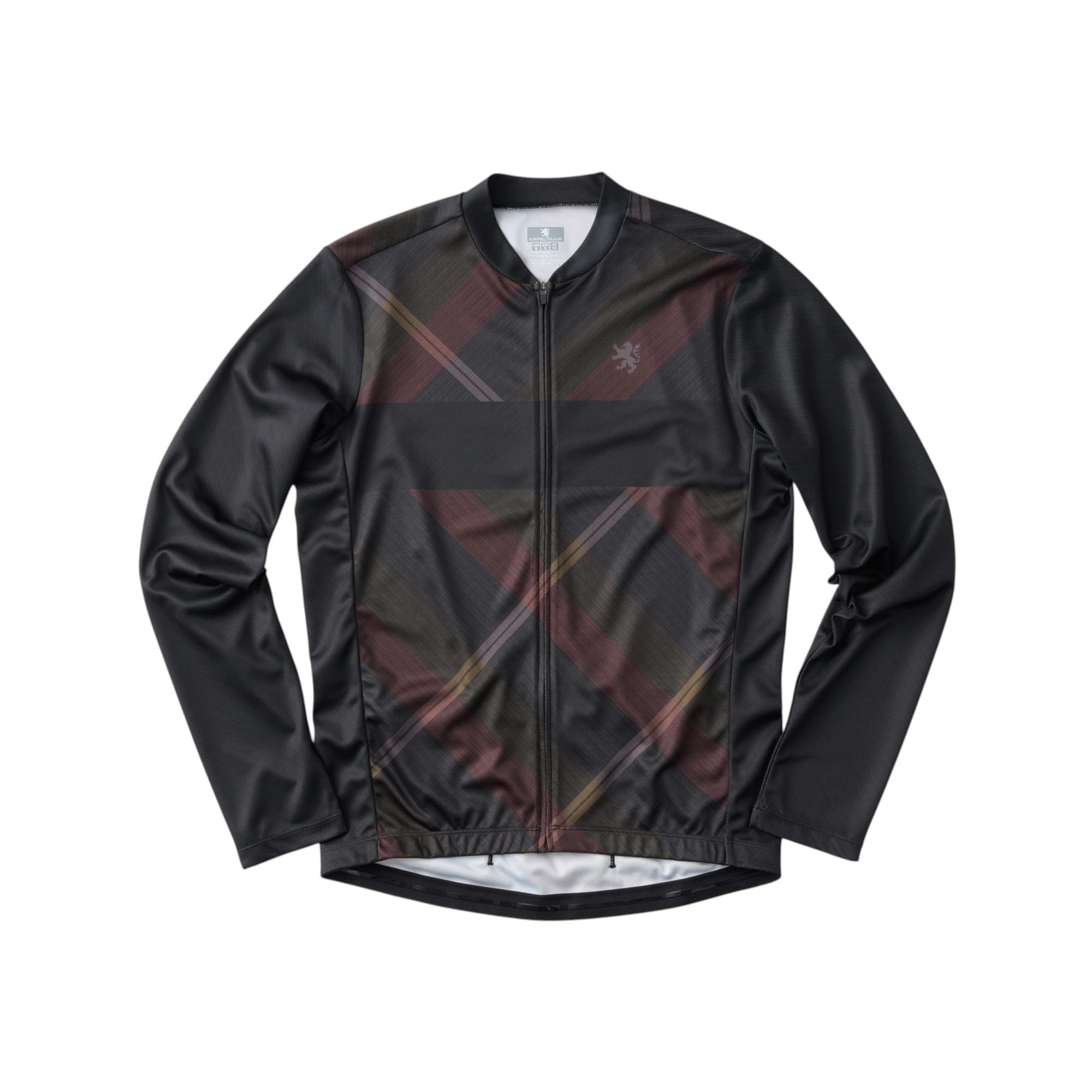 

Kapelmuur Cycling Long Sleeve Jersey, Printed Glass Check, Brown, Size XS