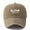 MAKEFGE Unisex Baseball Cap  Lightweight Vintage Washed Trucker Hat with Bold ALOHA Lettering Curved Brim for Outdoor Hawaii