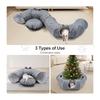 Odoland 85cm Cat Tunnel Bed, Donut Shape, 160cm Long S Shape, Cat Tunnel with Cushion, Fluffy, Cat Play, Lack of Exercise, Foldable, Washable, Toy