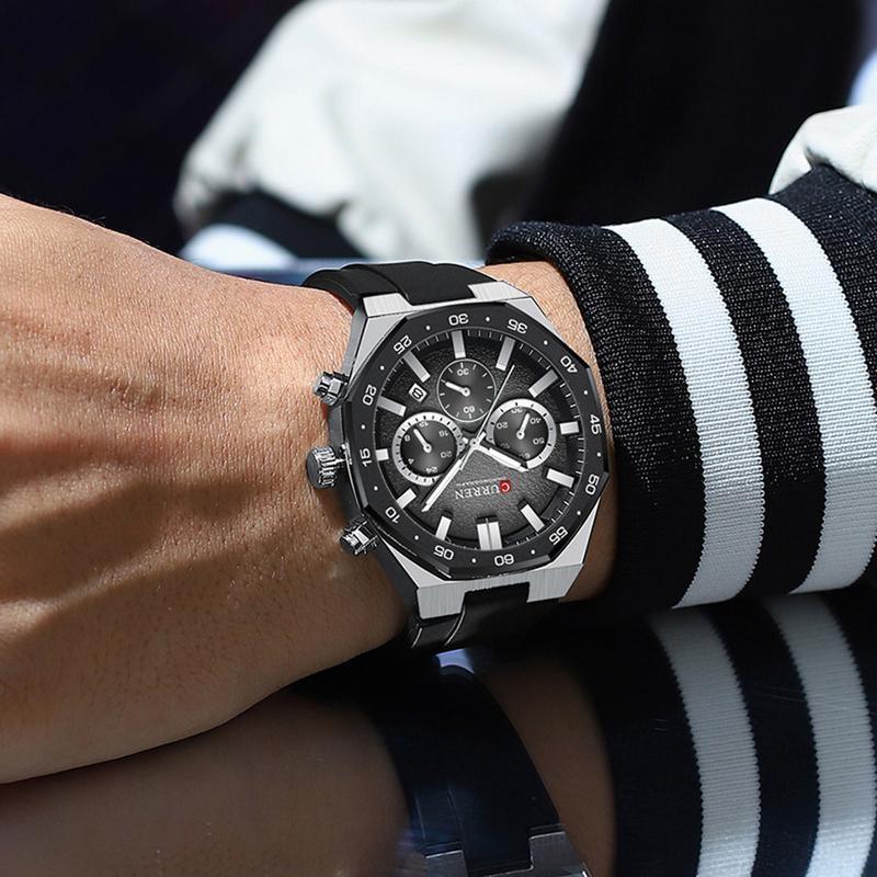 CURREN Fashion Men Top Brand Luxury Design Sport Military Quartz Wristwatch Luminous Male Clock