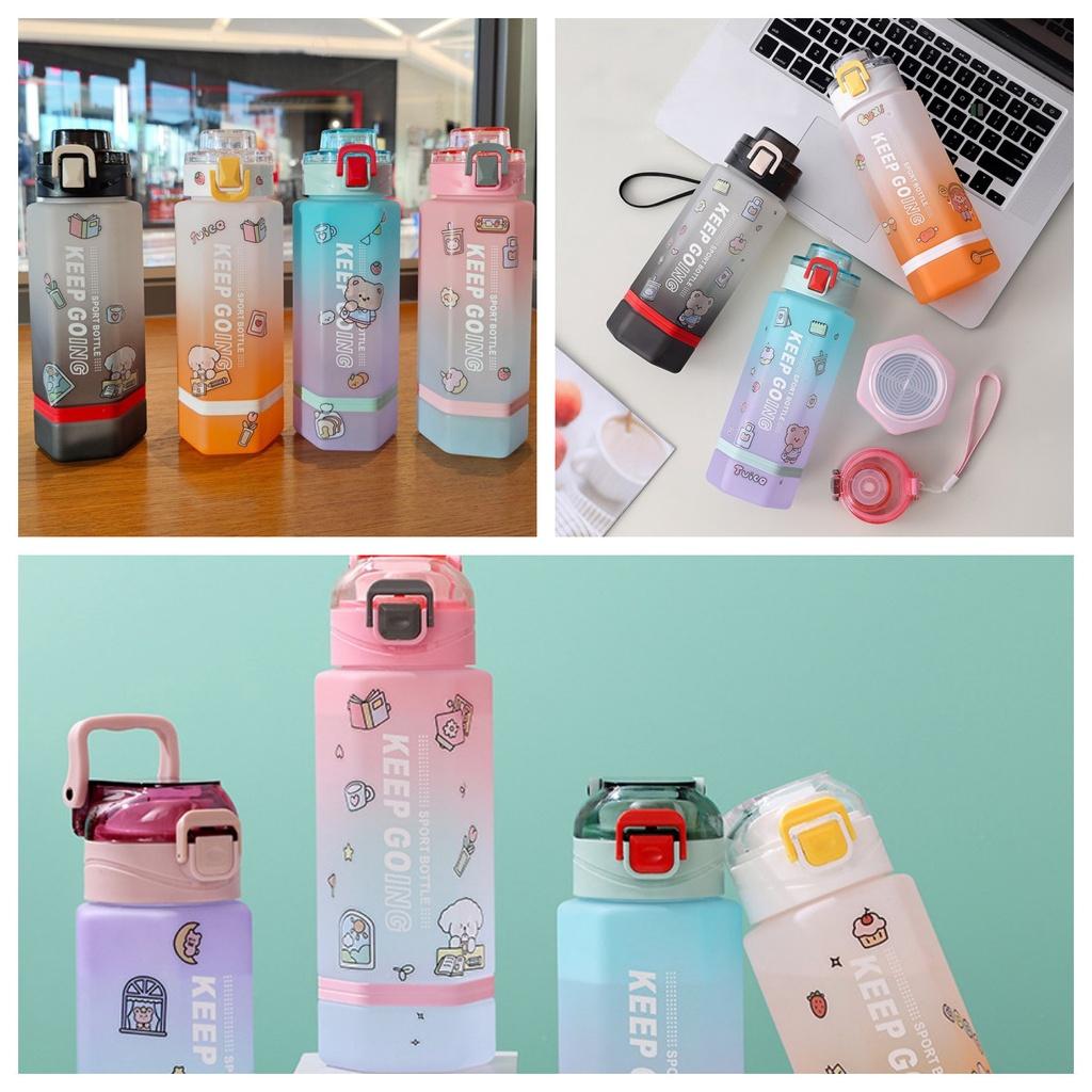 700ml Hexagonal Plastic Cup With Locking Mechanism And Convenient Carry Handle Gradient Colors Available