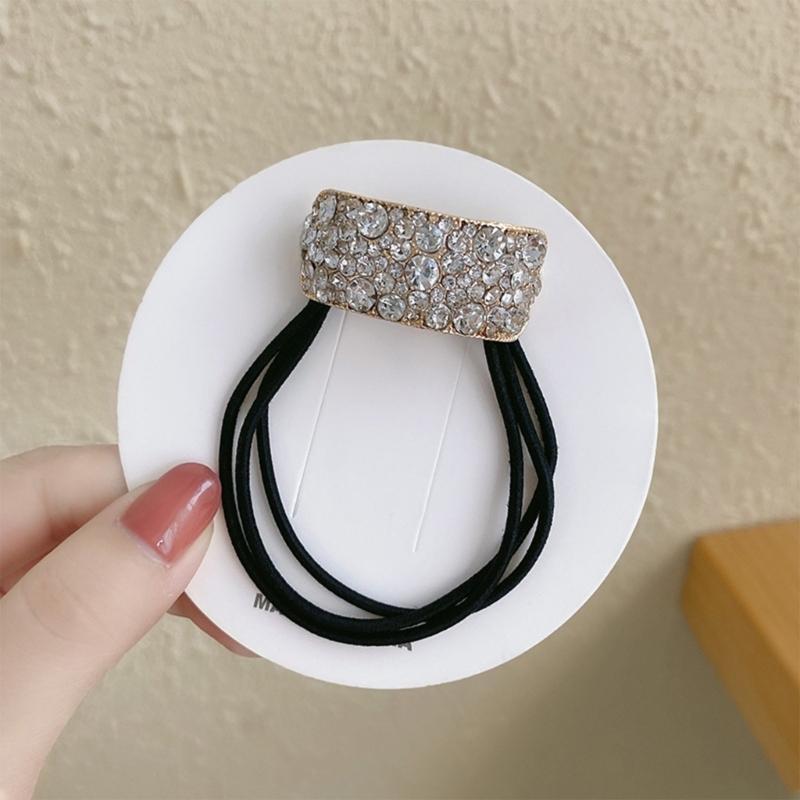 4 buc Suporturi de Coadă de Cal cu Paiete Elastice Strass Bandă de Păr Culoare Multiplă Elastice de Păr Accesorii de Păr pentru Femei