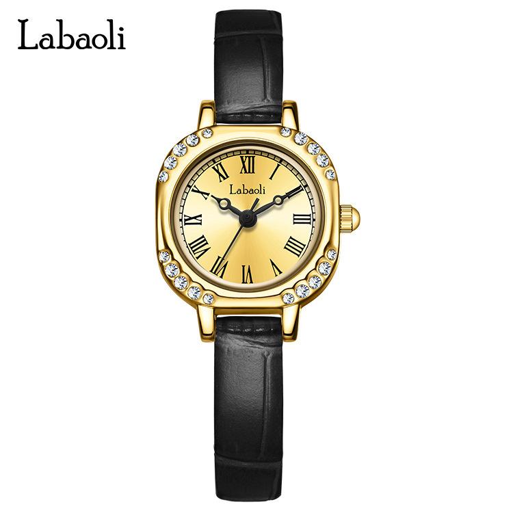 Ladies Watch With Diamonds Retro Square Fashion Quartz Watch Student Niche Temperament Women'S Watch