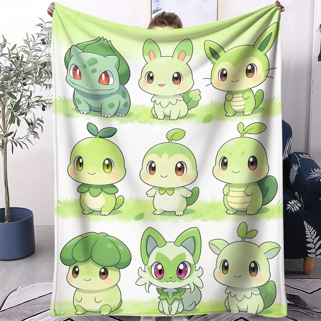 Pokémon Print Blanket Warm Comfortable Flannel Blanket Suitable for Bedrooms,Sofas, Beds,Chairs