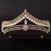 Goldfarbene Luxus-Kristall-Hochzeitstiara und Kronen Party Strass Abschlussball Braut Diadem Krone Tiara für Damen Braut Haarschmuck