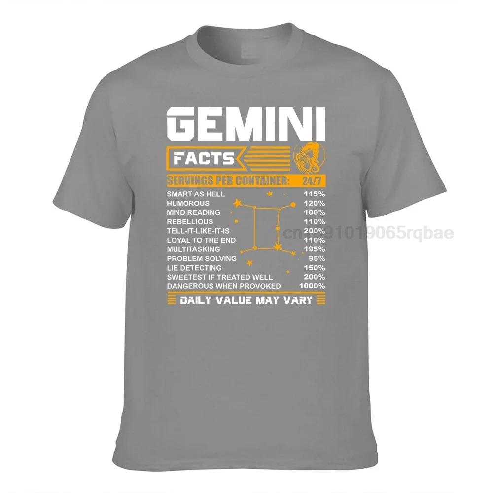 Gemini Facts Zodiac Tshirt Funny Gemini Birthday Gifts T Shirts Crazy Graphic Unisex Tees Crazy Cotton