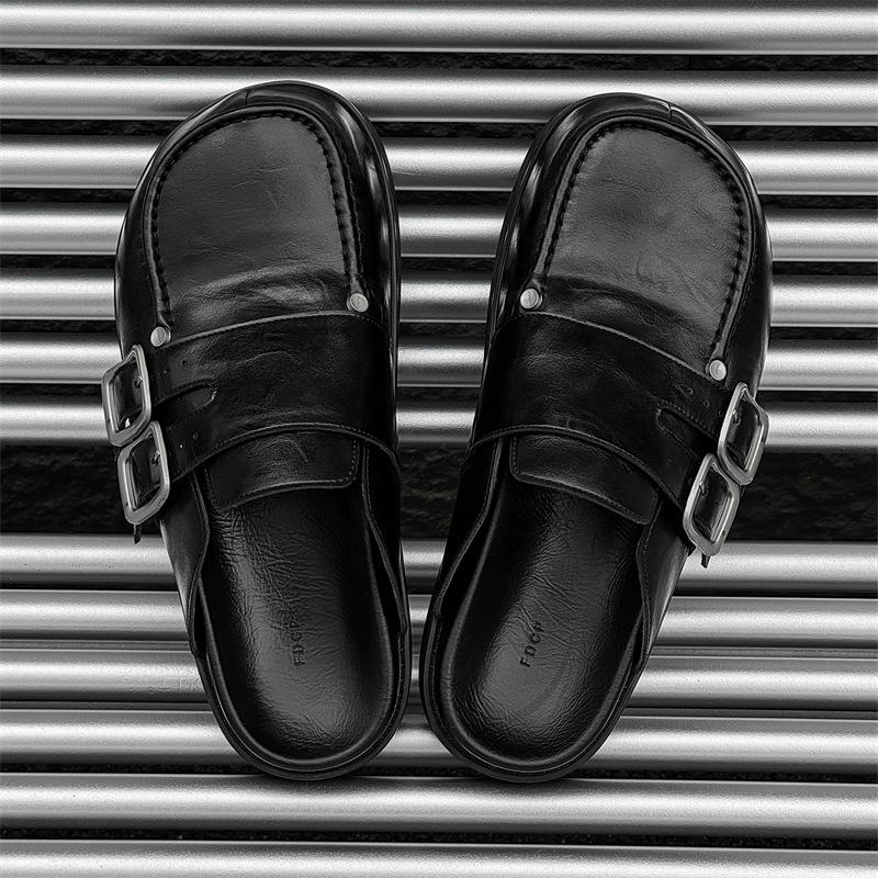 Baotou Half Slippers Big Toe Boken Shoes Men's and Women's Thick-soled Heightened Outer Wear Couple Slippers 20521-10521-J