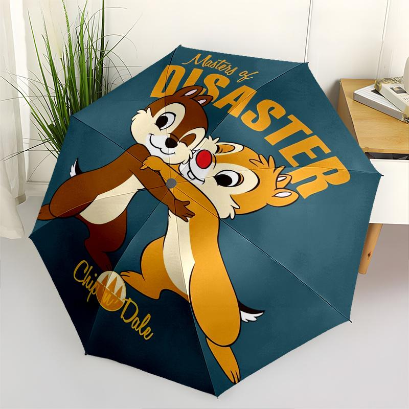 

Chip and Dale Automatic Umbrella - Tri-fold Portable Umbrella, Best Holiday Gift for Men and Women, Durable Iron Frame, Playful Design, Stur