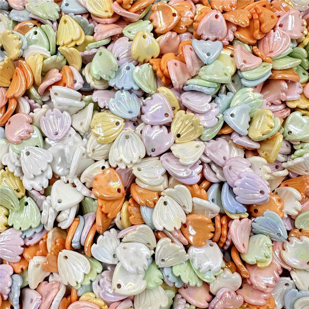 Hanmade Acrylic Hair Jewelry for Earrings Necklaces Jewelry Marking 50pcs/set 15.2*15.7mm Petal Beads DIY Handmade Materials