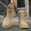 High Top Men's Shoes for Spring and Autumn, New Anti Slip and Waterproof Desert Boots, Outdoor Zipper Hiking Shoes, Work Boots