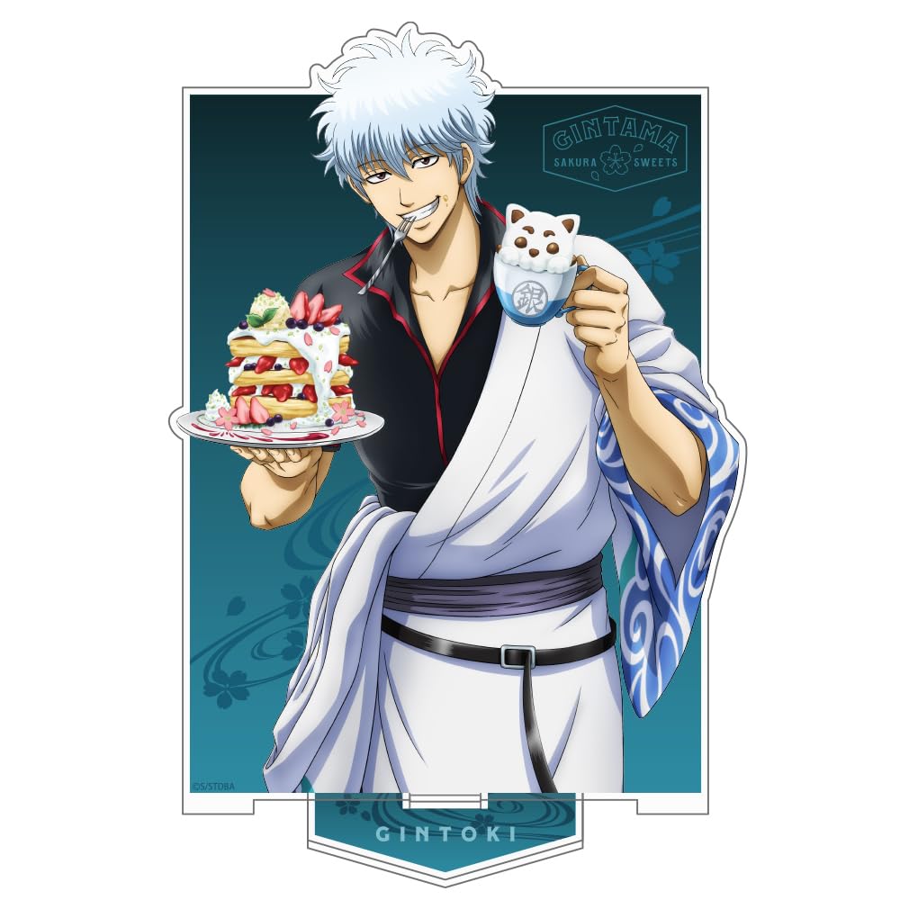 

[Official] Cospa Gintama Sakata Gintoki Acrylic Stand (Large) Sakura Pancake and Latte Art Ver.