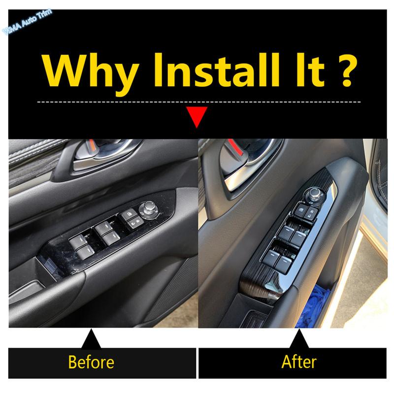 LHD Window Lift Switch Panel Adjust Cover Trim Stickers Strips Garnish Decoration Car Styling Fit For Mazda CX-5 CX5 2017 - 2024