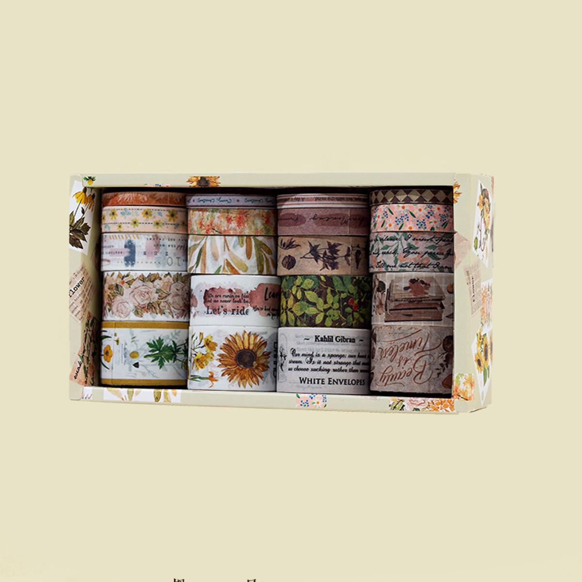 

20 Rolls of Washi Tape Set with Cute Plant and Flower Patterns, Decorative Masking Tape Suitable for Scrapbooking and Journals светло-зеленый