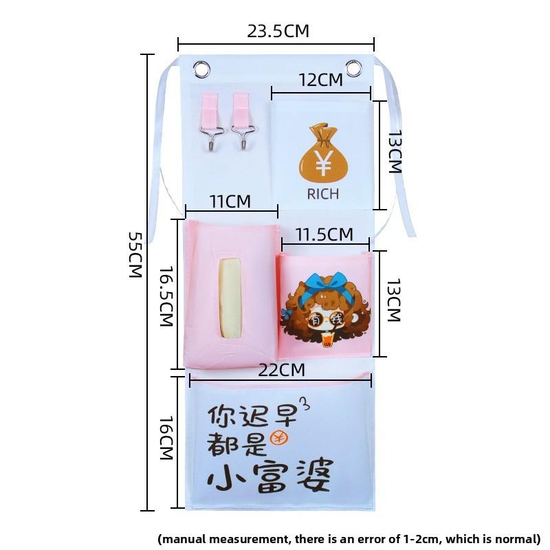 Bolsa Organizadora de Pared Multiusos de Dibujos Animados con Tela Oxford para Almacenamiento en el Dormitorio