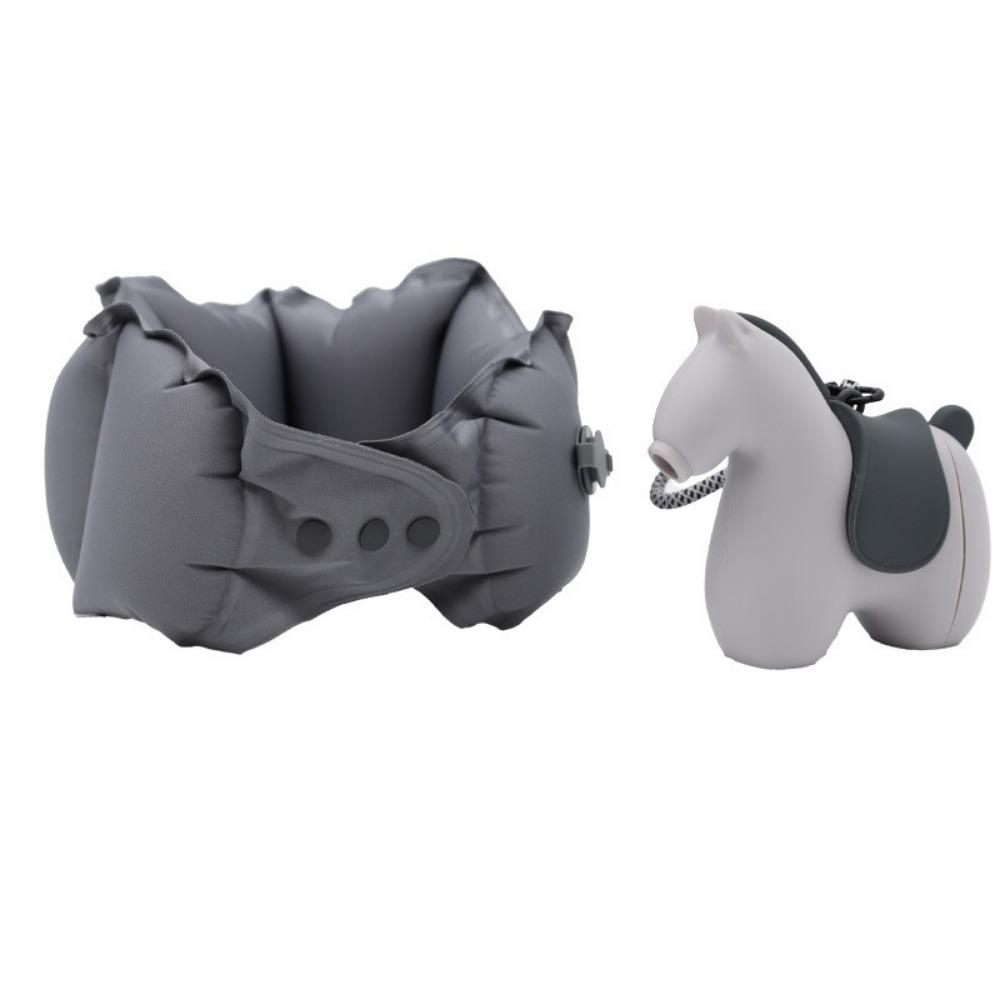 

Super Light Inflatable Neck Pillow Pressed Inflation Cervical Vertebra Pillow Office серый