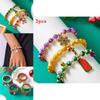 Seasonal Beaded Bracelets Set With Christmas Elements For Women Holiday Wear