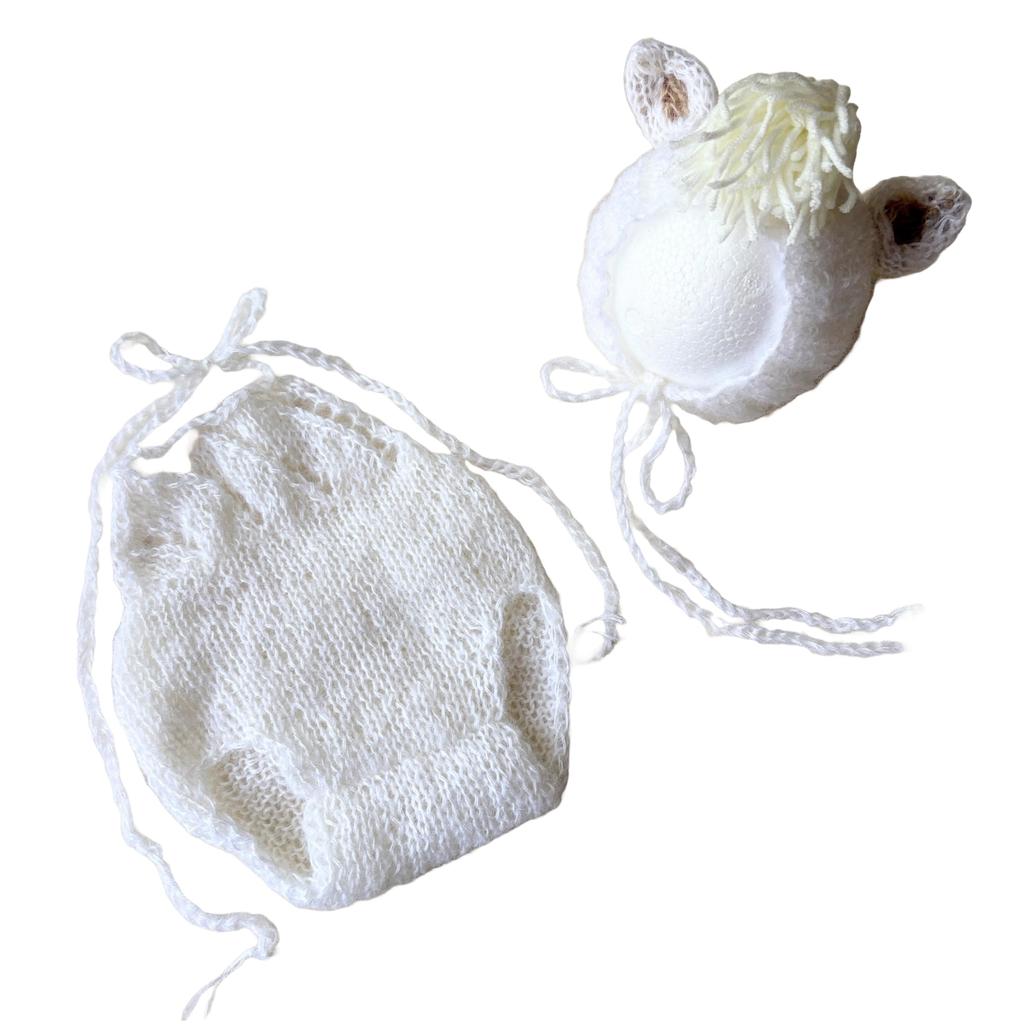 Newborn Photo Horse Bonnet Romper Available in 4 Dark and for Months for 0 Months [NANA's shop] Costume, & Set, Colors Gray, Brown, White, 0-6