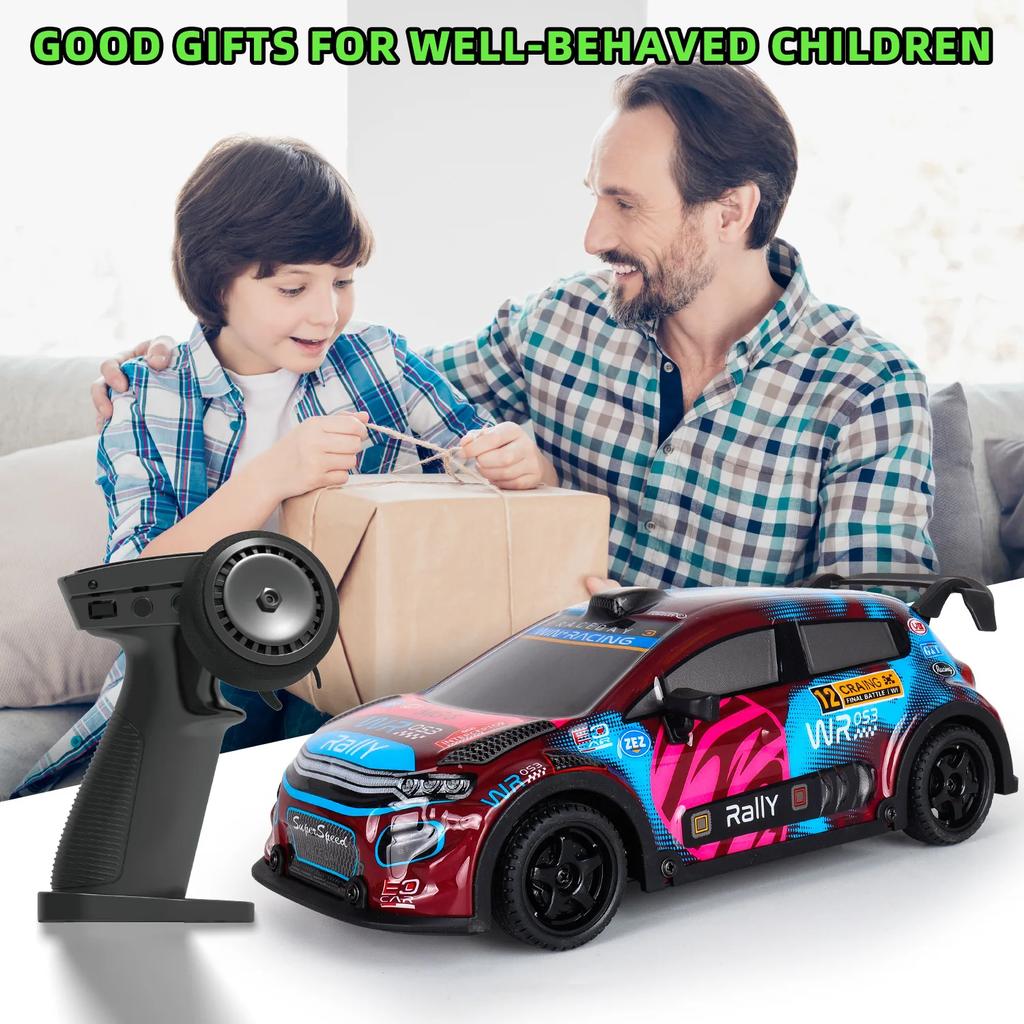 1/18 Rc Drift Racing Car 2.4G Radio Controlled Vehicles Remote Control High-Speed 4Wd Drive Cars with Light Drifting Model Toys