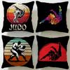 Sports Theme Judo Martial Arts Cushion Cover Soft & Easy-Wash Pillow Case – Versatile for Couch, Bed, Travel and Office