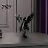 Desktop Atmosphere Decoration Dark Angel Winged Figurine, 3D Printed Gothic Statue for Desk Shelf God Decor, Intricate Redemption Theme Sculpture,