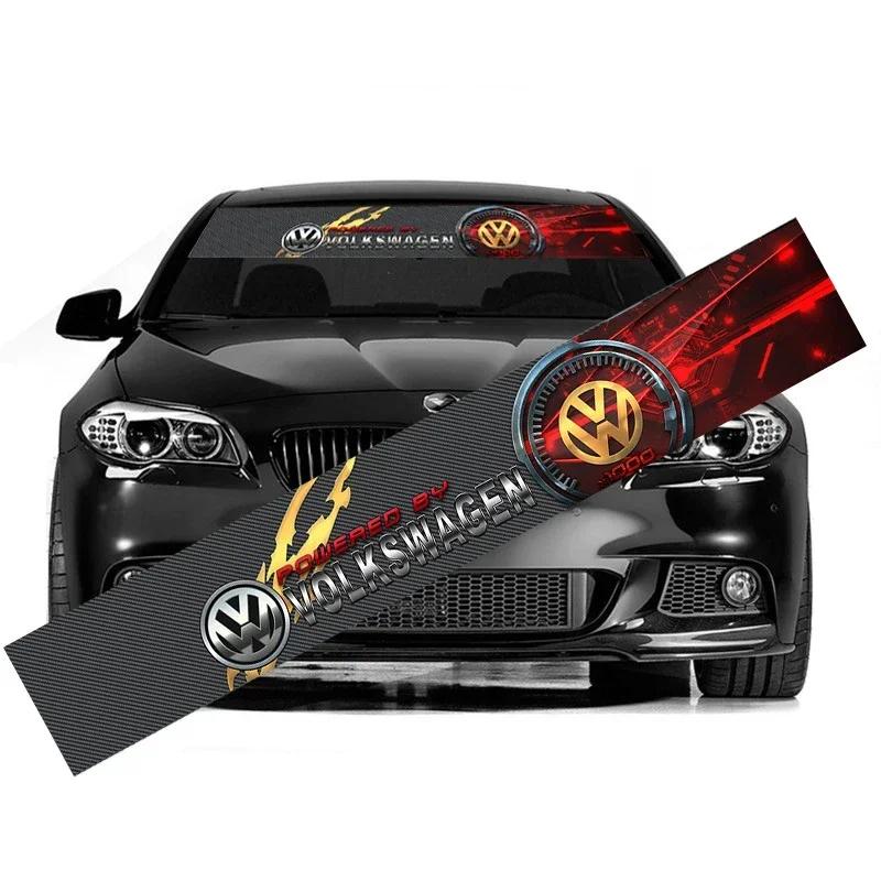 

2025 Hot Car Front Rear Windshield Stickers Reflective Protective Decal For Volkswagen Golf Jetta Beetle Scirocco Sagitar Passat чорний