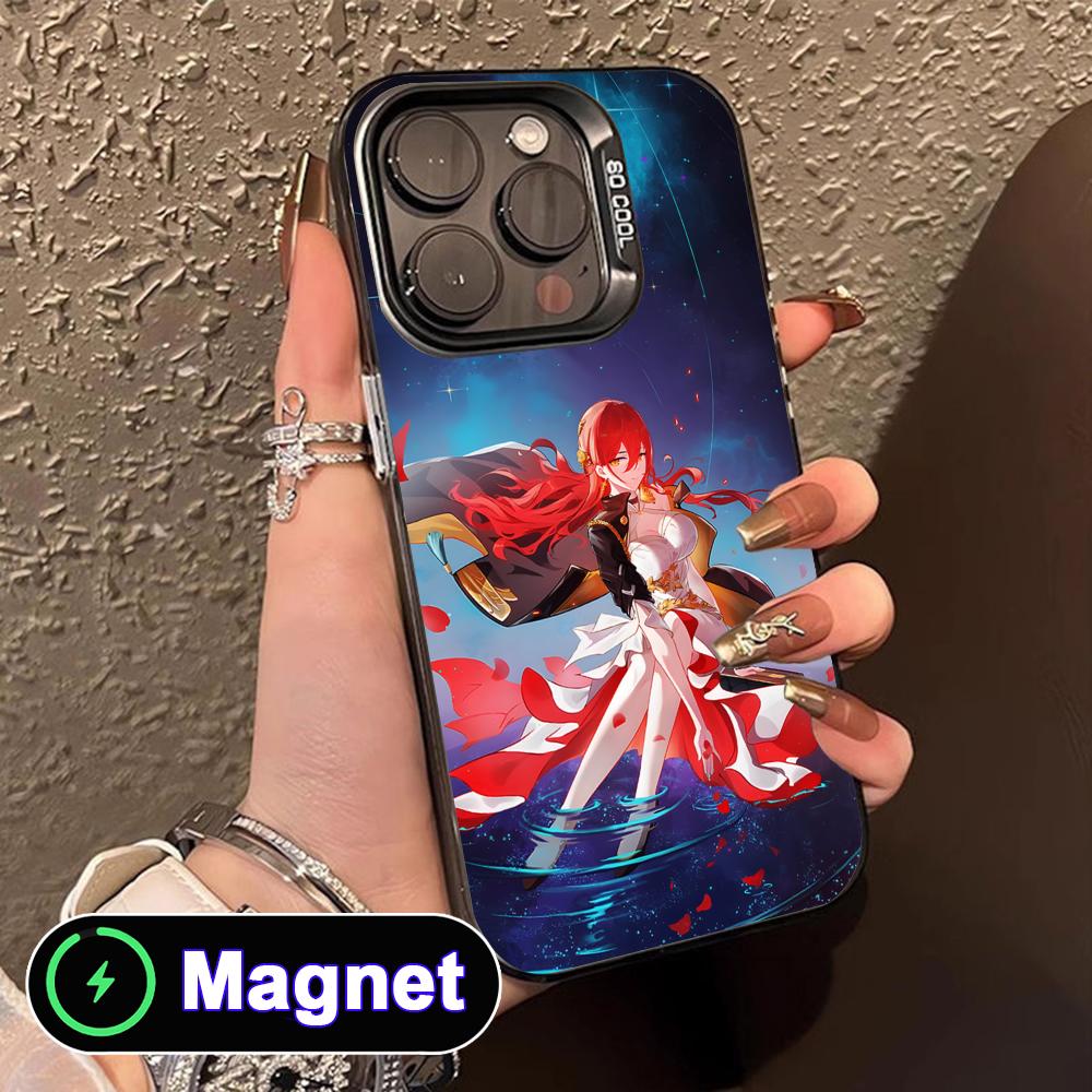 HSR Himeko Translucent MagSafe Mobile Phone Case for iPhone 17 16 15 14 13 12 11 Air Pro Max Plus Colorful Cover