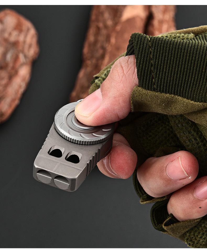 Titanium Alloy Outdoor Camping Double Hole Lifesaving Whistle Keychain